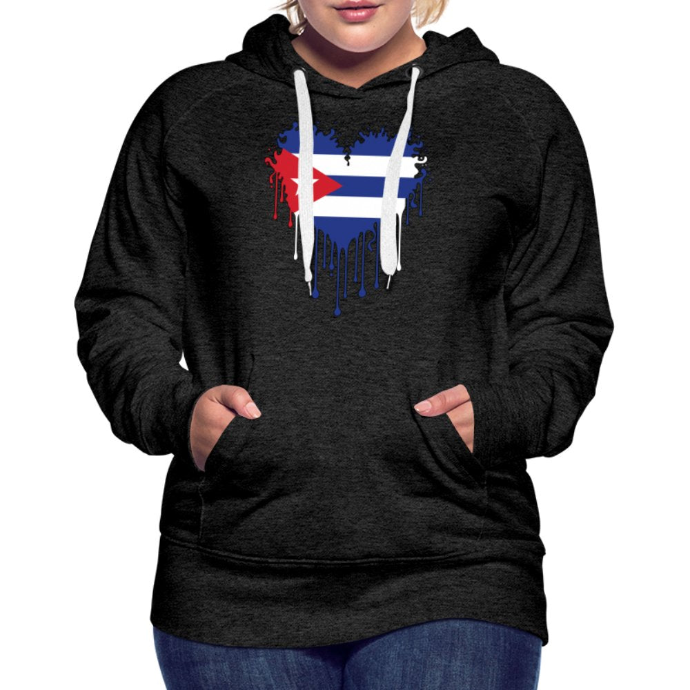 Bleeding Cuban Flag Heart Women’s Premium Hoodie - option1# - Women’s Premium Hoodie | Spreadshirt 444