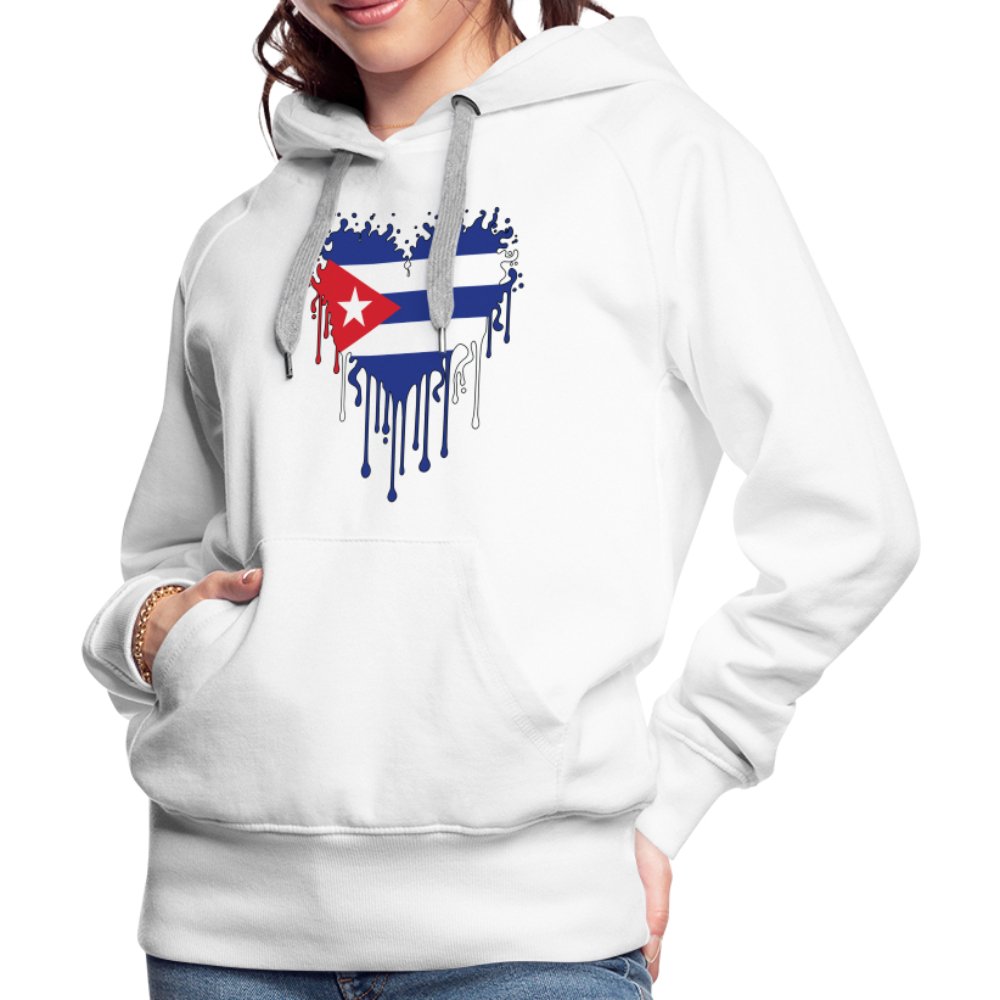 Bleeding Cuban Flag Heart Women’s Premium Hoodie - option1# - Women’s Premium Hoodie | Spreadshirt 444