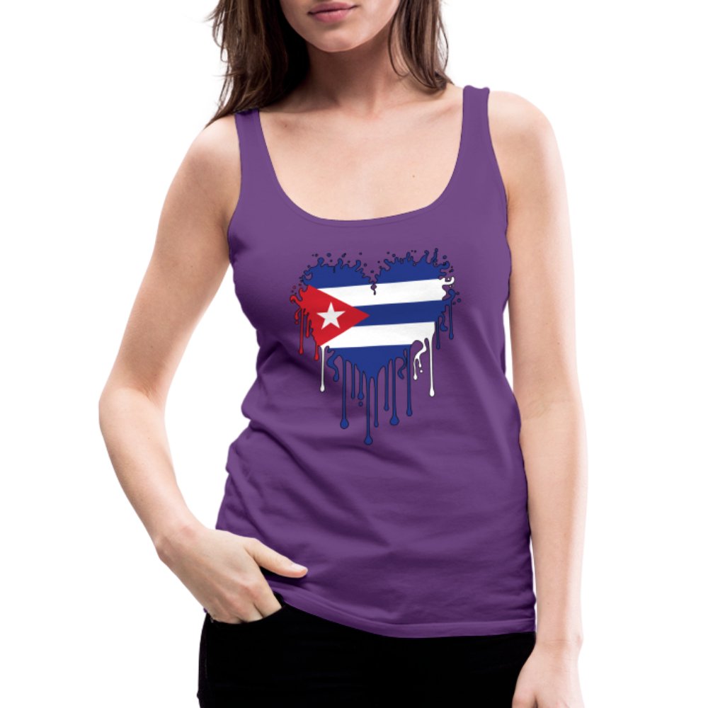 Bleeding Cuban Flag Heart Women’s Premium Tank Top - option1# - Women’s Premium Tank Top | Spreadshirt 917