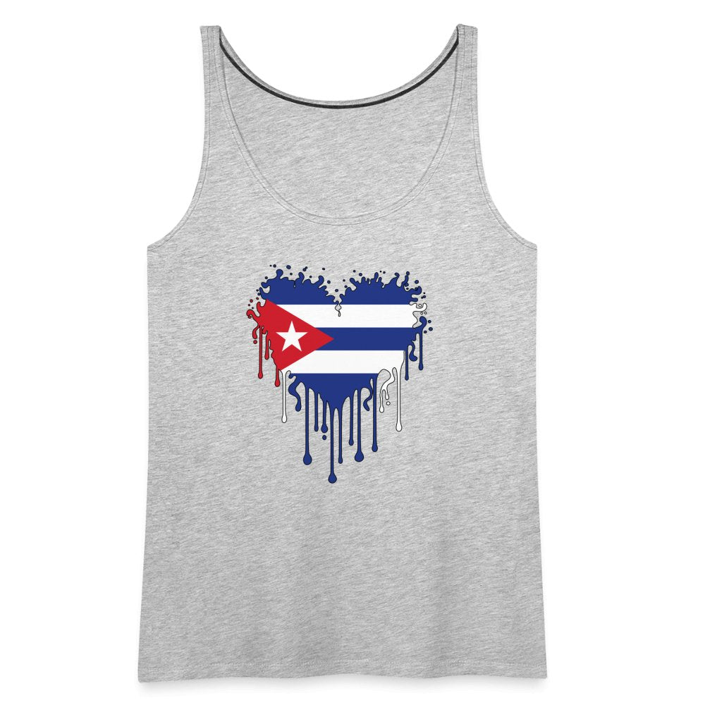 Bleeding Cuban Flag Heart Women’s Premium Tank Top - option1# - Women’s Premium Tank Top | Spreadshirt 917