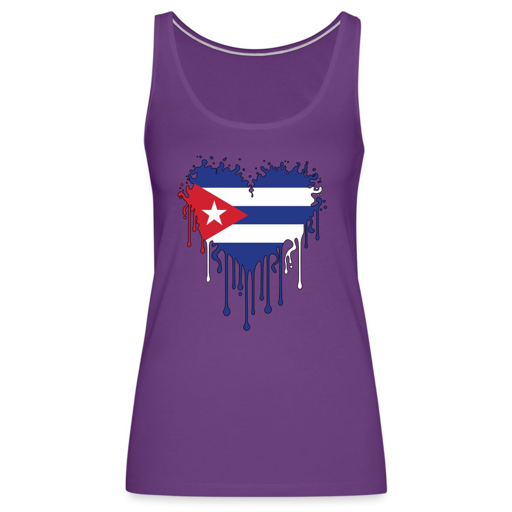 Bleeding Cuban Flag Heart Women’s Premium Tank Top - option1# - Women’s Premium Tank Top | Spreadshirt 917