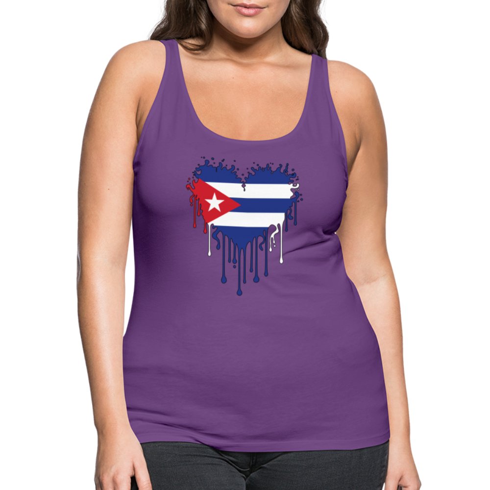 Bleeding Cuban Flag Heart Women’s Premium Tank Top - option1# - Women’s Premium Tank Top | Spreadshirt 917