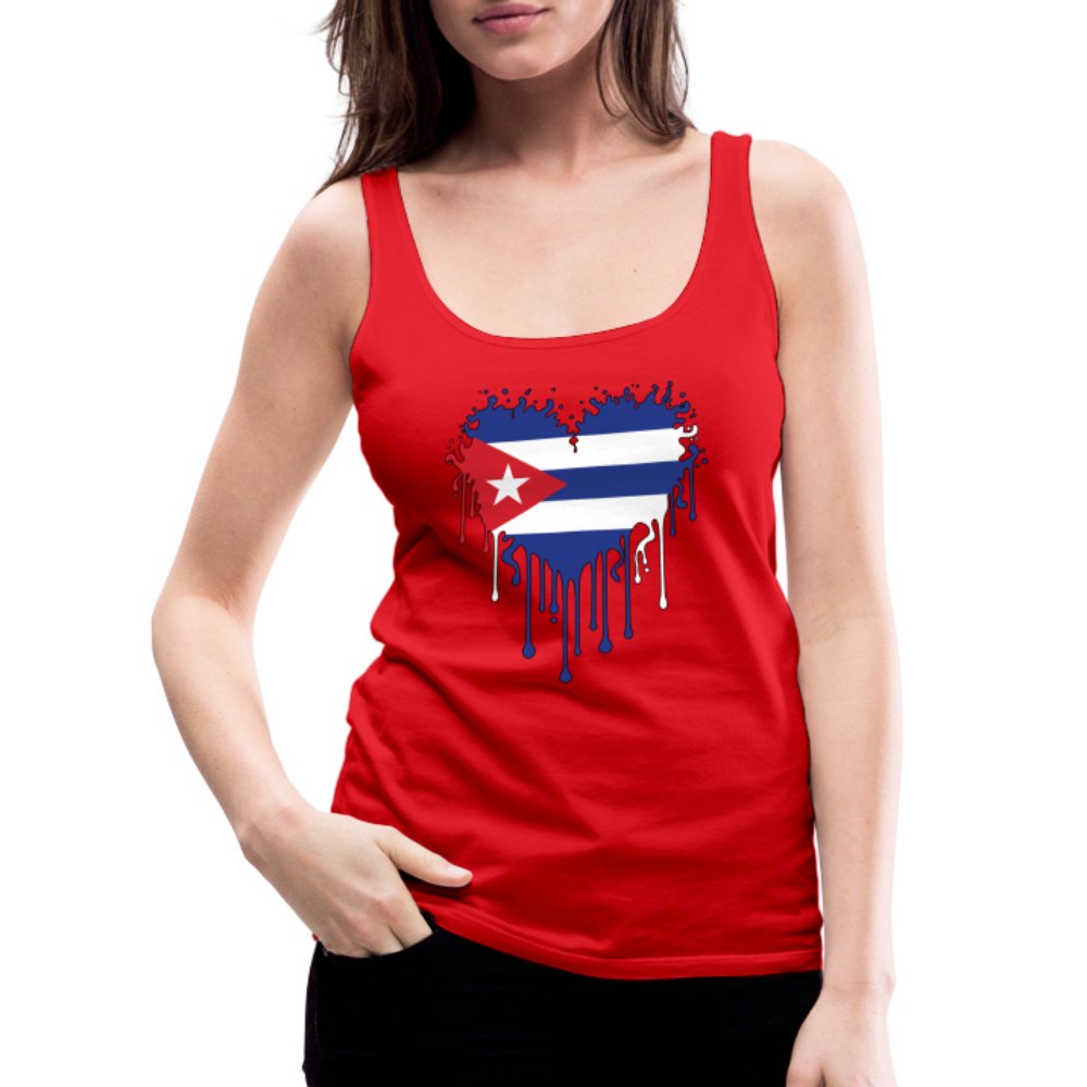 Bleeding Cuban Flag Heart Women’s Premium Tank Top - option1# - Women’s Premium Tank Top | Spreadshirt 917