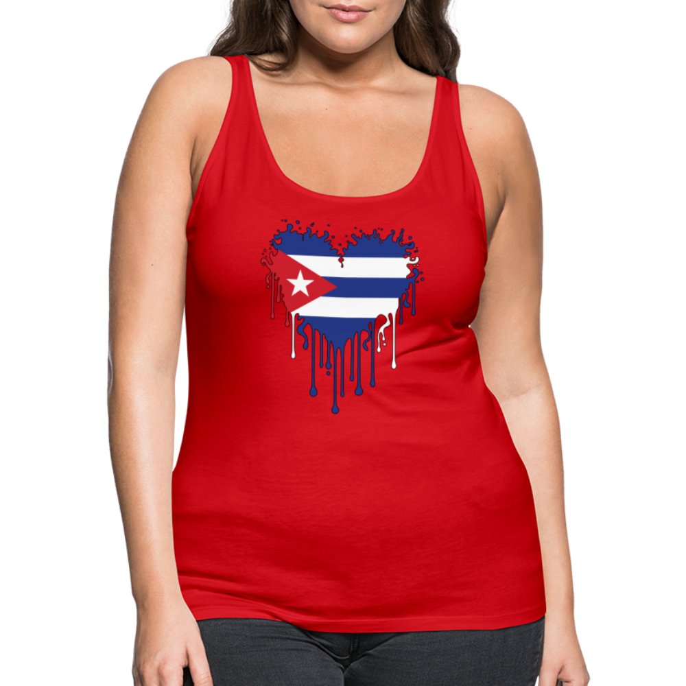 Bleeding Cuban Flag Heart Women’s Premium Tank Top - option1# - Women’s Premium Tank Top | Spreadshirt 917