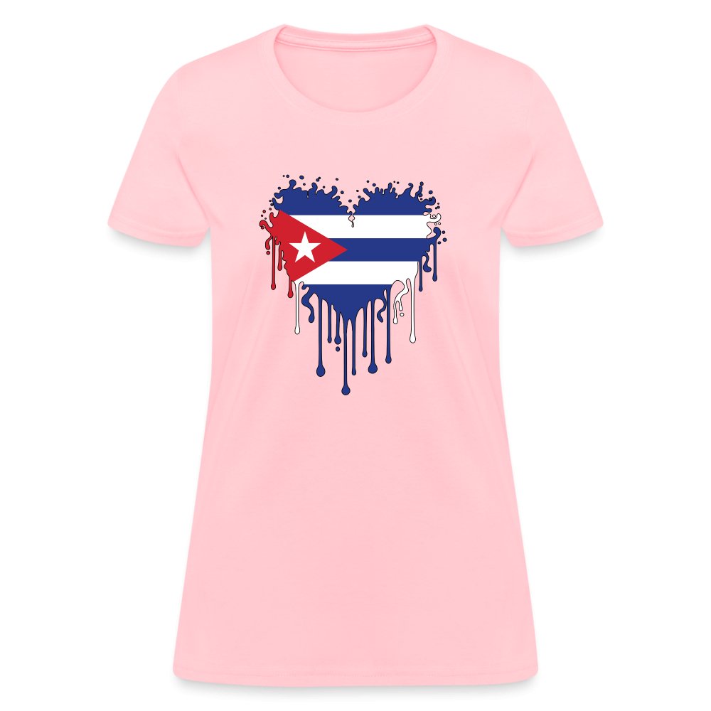 Bleeding Cuban Flag Heart Women's T-Shirt - option1# - Women's T-Shirt | Fruit of the Loom L3930R