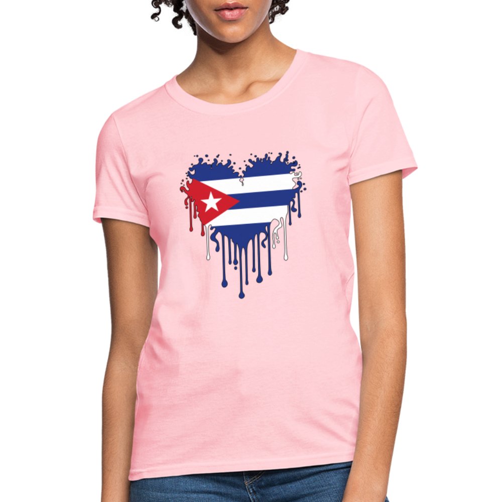 Bleeding Cuban Flag Heart Women's T-Shirt - option1# - Women's T-Shirt | Fruit of the Loom L3930R