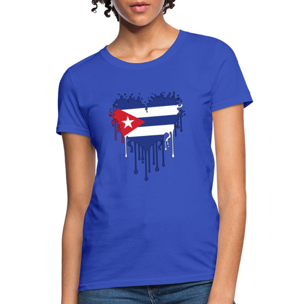 Bleeding Cuban Flag Heart Women's T-Shirt - option1# - Women's T-Shirt | Fruit of the Loom L3930R