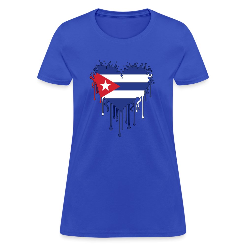 Bleeding Cuban Flag Heart Women's T-Shirt - option1# - Women's T-Shirt | Fruit of the Loom L3930R