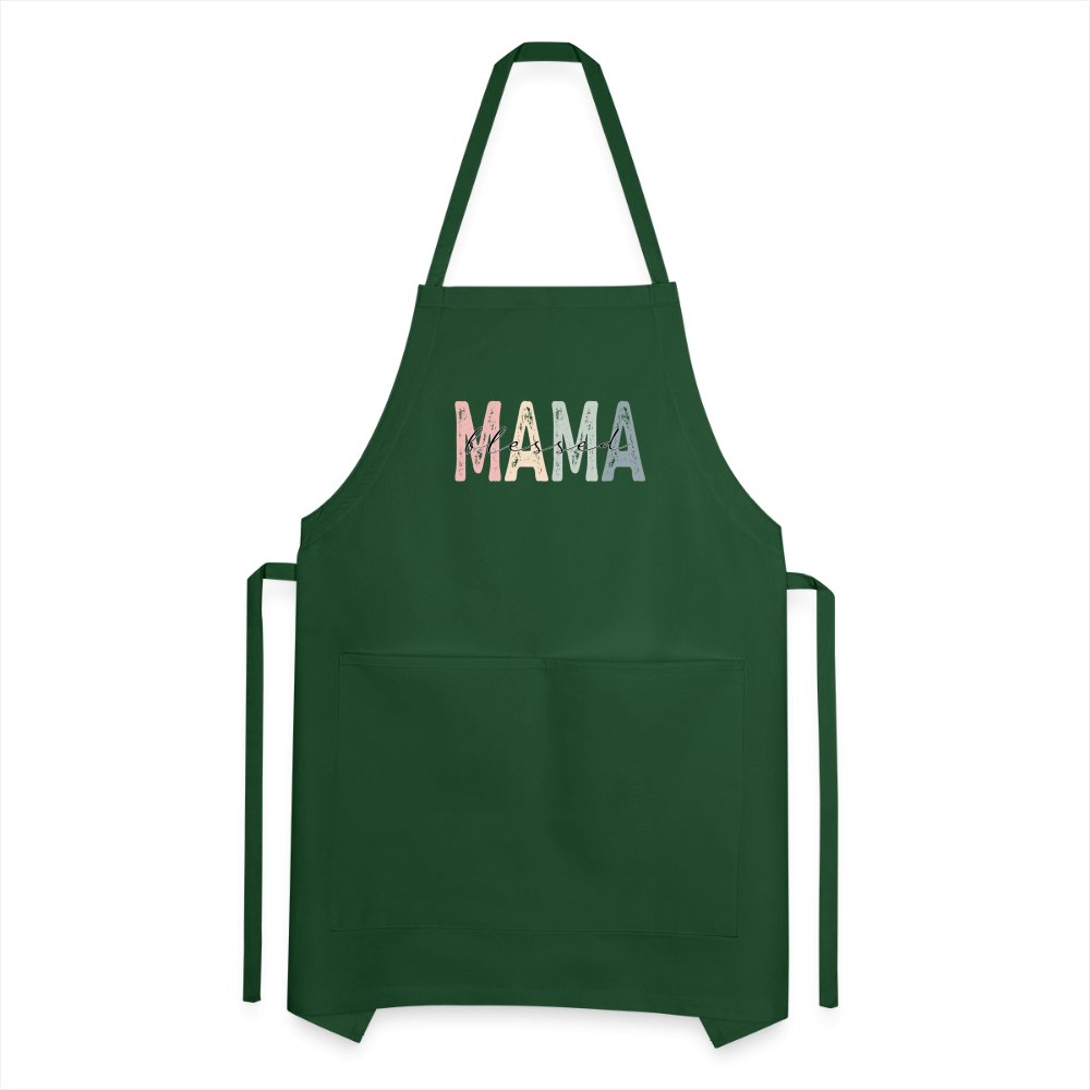 Blessed Mama Adjustable Apron - forest green