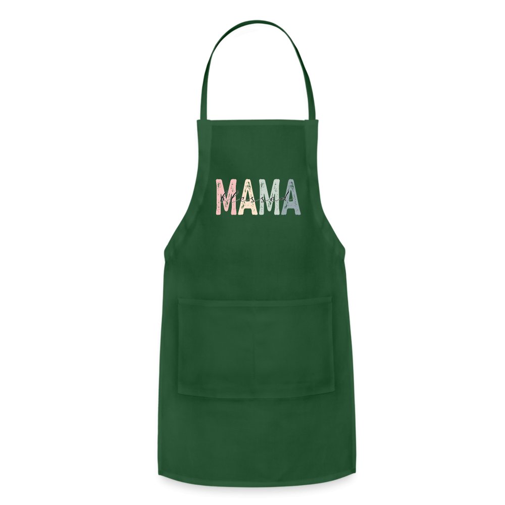 Blessed Mama Adjustable Apron - forest green