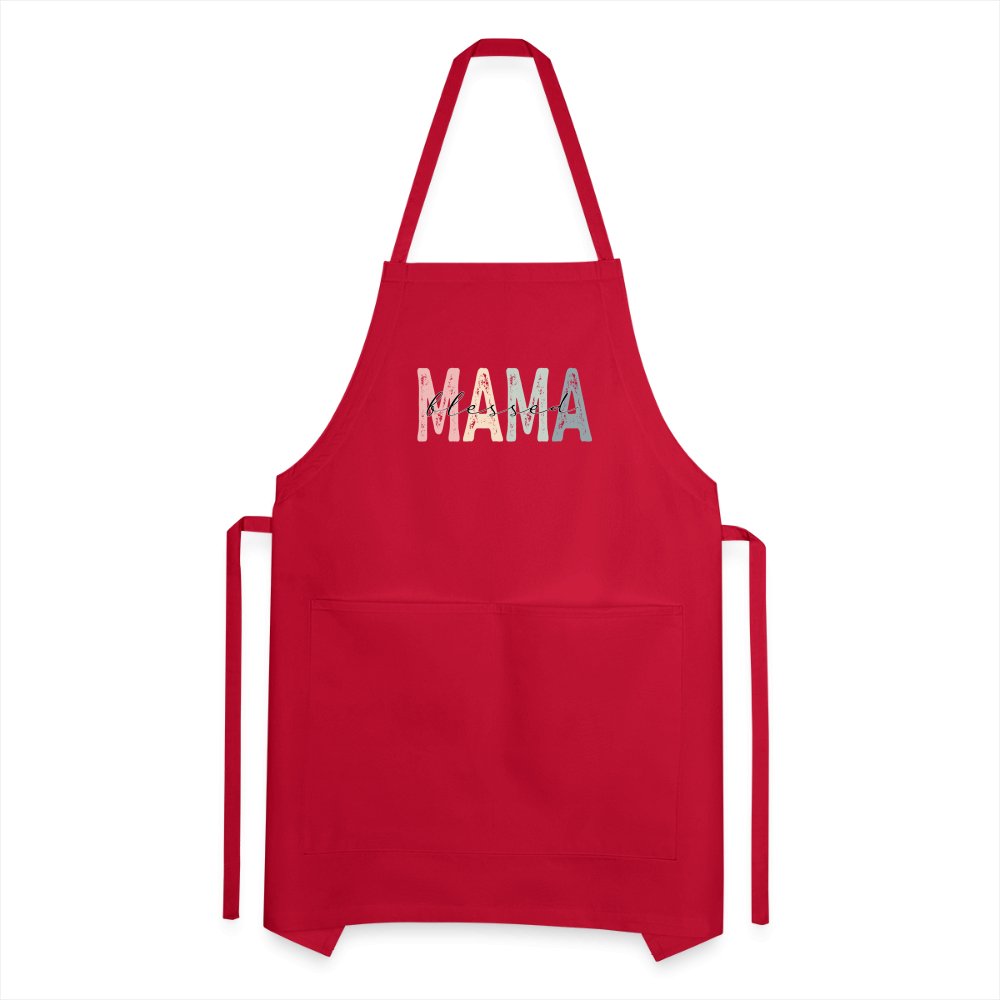 Blessed Mama Adjustable Apron - red