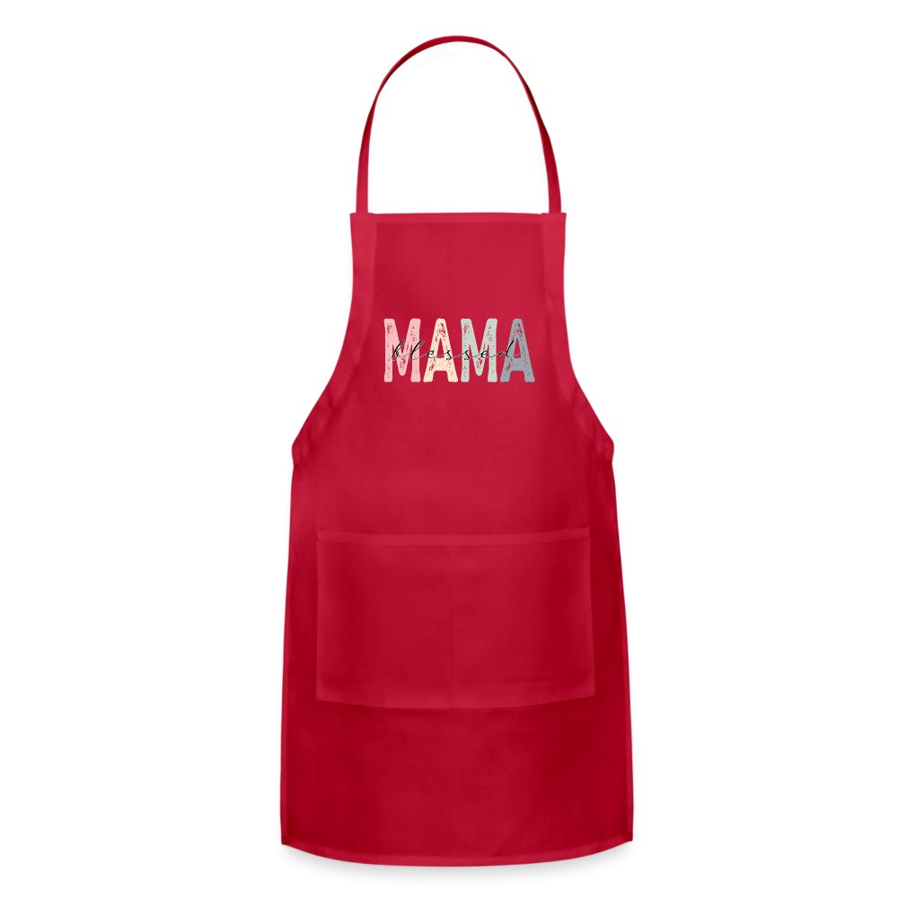 Blessed Mama Adjustable Apron - red