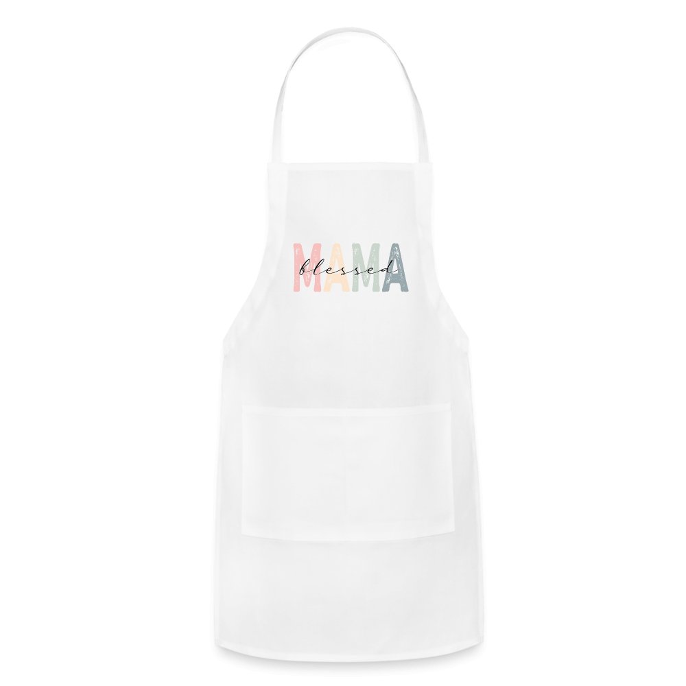 Blessed Mama Adjustable Apron - royal blue