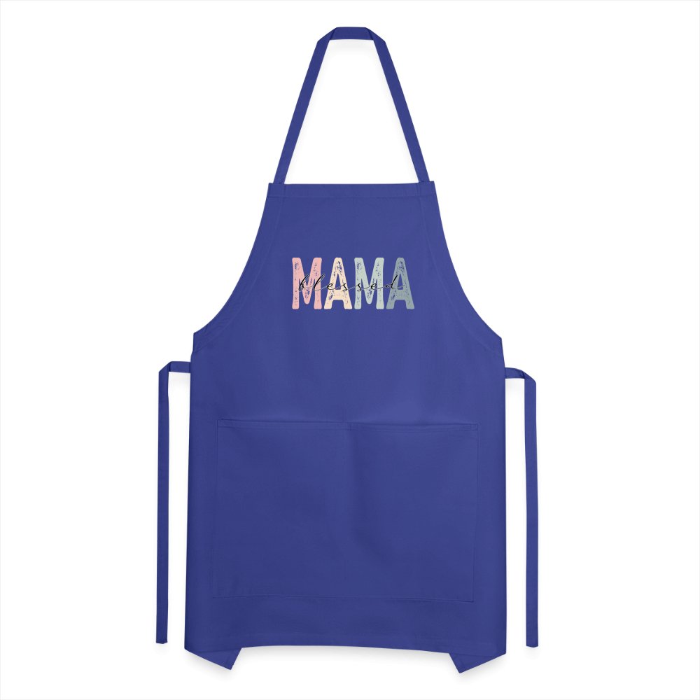 Blessed Mama Adjustable Apron - royal blue