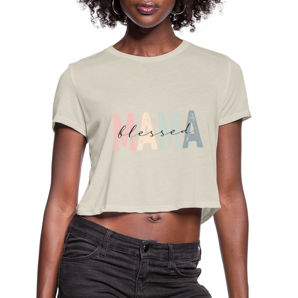 Blessed Mama Cropped T-Shirt - dust