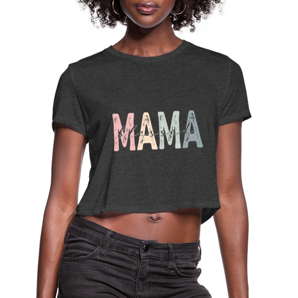 Blessed Mama Cropped T-Shirt - mauve