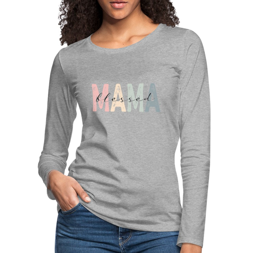 Blessed Mama Premium Long Sleeve T-Shirt - deep navy