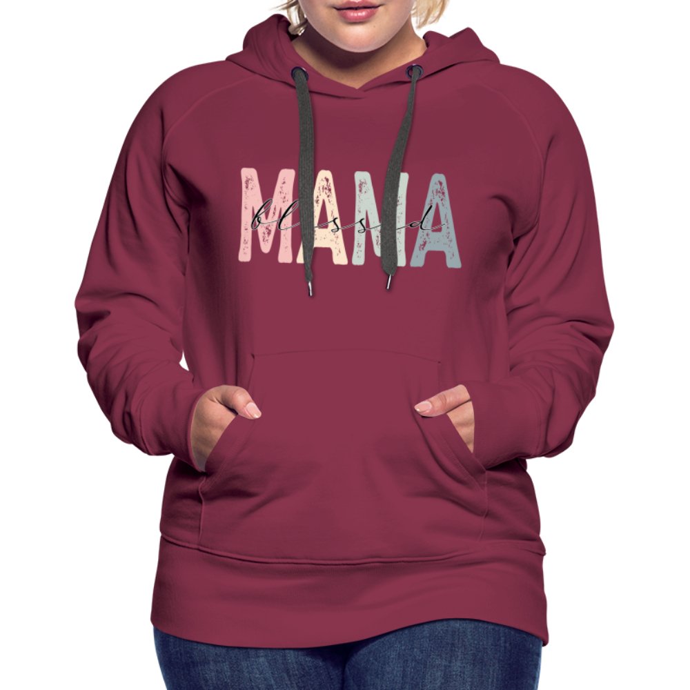 Blessed Mama Women’s Premium Hoodie - burgundy