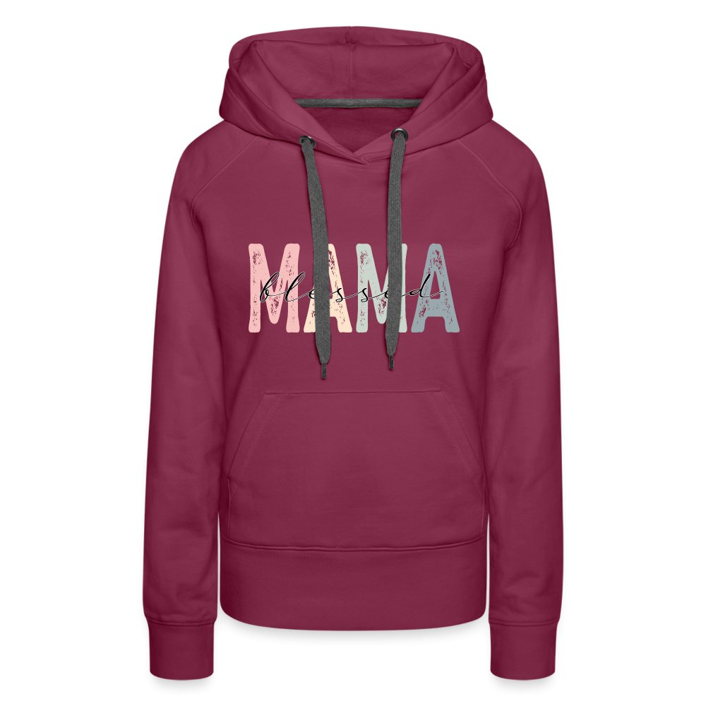 Blessed Mama Women’s Premium Hoodie - burgundy