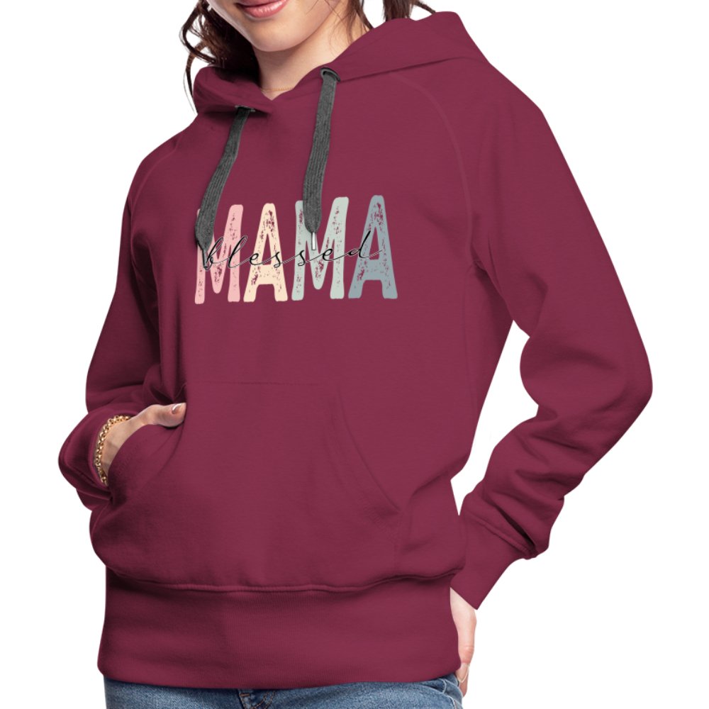 Blessed Mama Women’s Premium Hoodie - burgundy