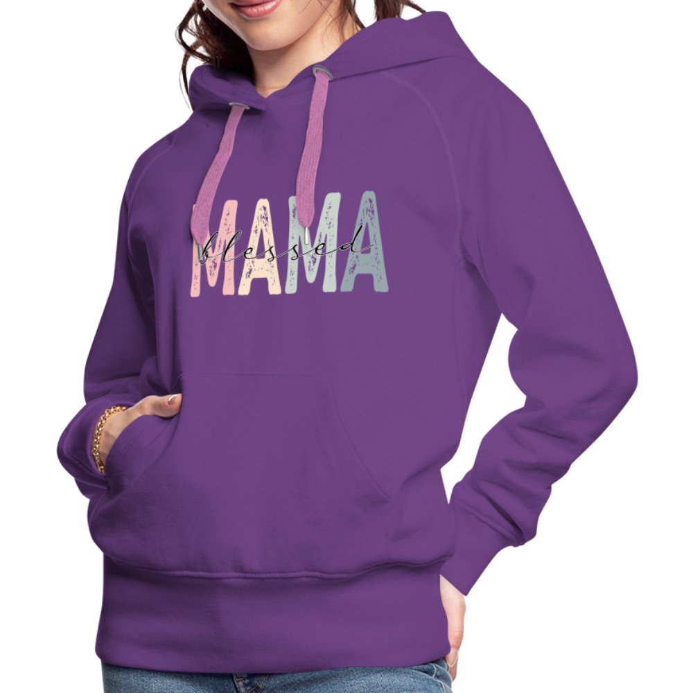 Blessed Mama Women’s Premium Hoodie - purple