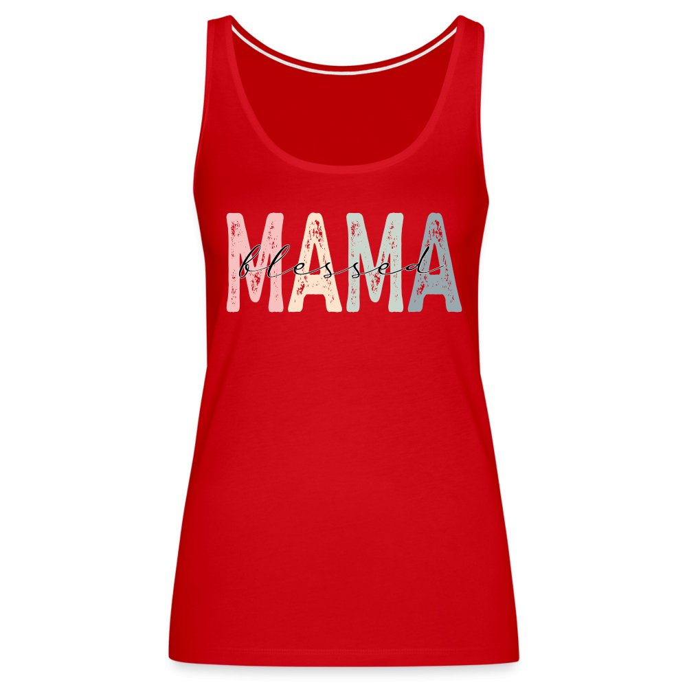 Blessed Mama Women’s Premium Tank Top - red