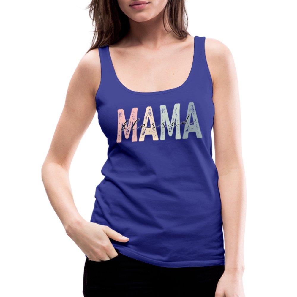 Blessed Mama Women’s Premium Tank Top - royal blue