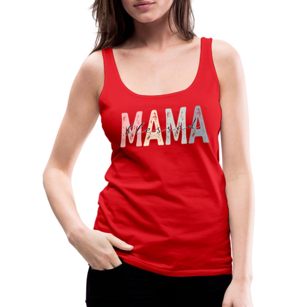 Blessed Mama Women’s Premium Tank Top - white