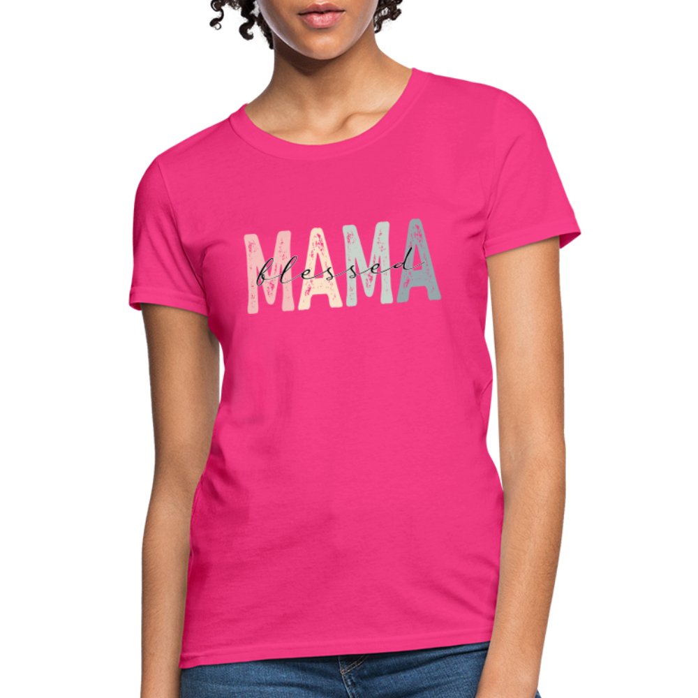 Blessed Mama Women's T-Shirt - fuchsia