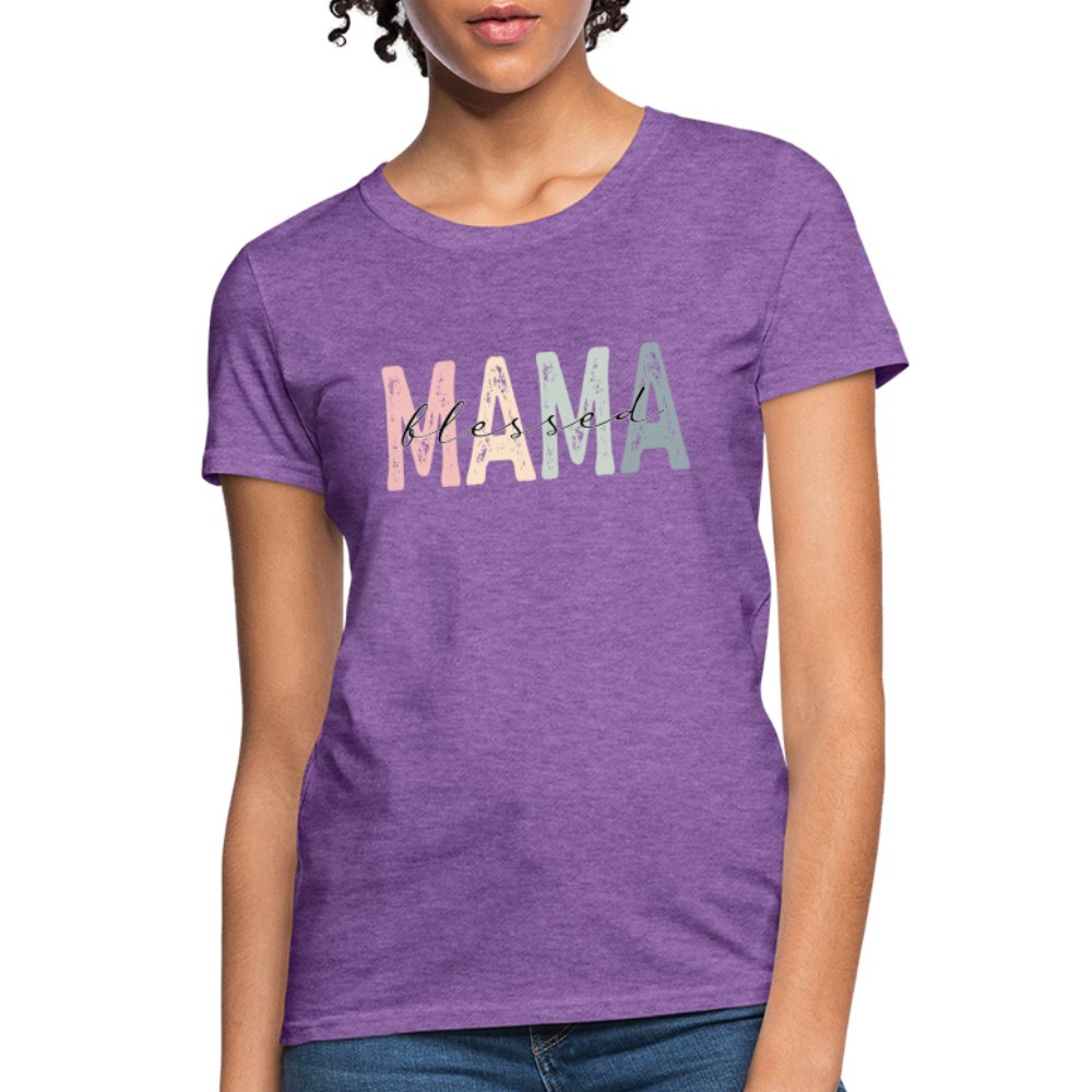 Blessed Mama Women's T-Shirt - purple heather