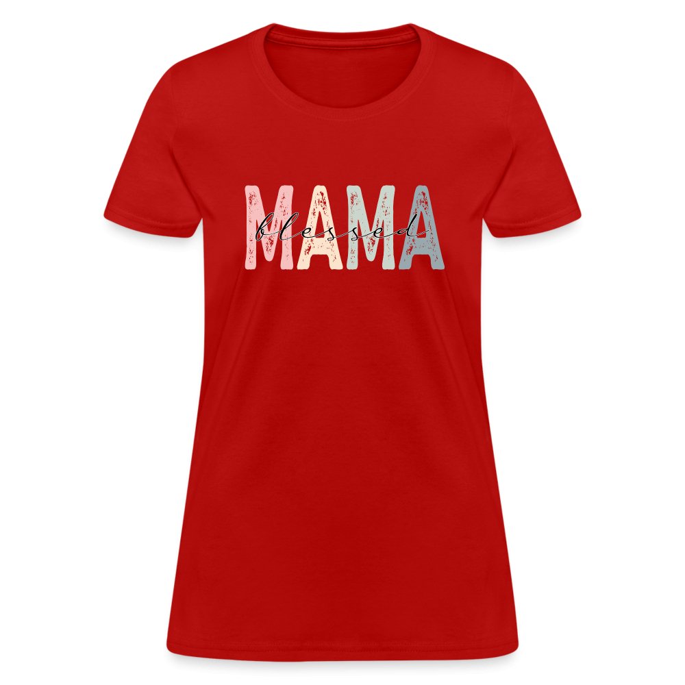 Blessed Mama Women's T-Shirt - red