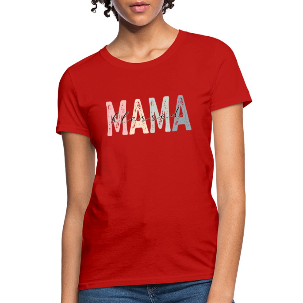 Blessed Mama Women's T-Shirt - red