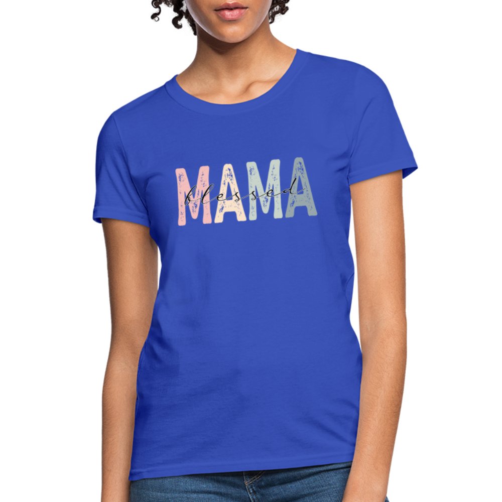 Blessed Mama Women's T-Shirt - royal blue