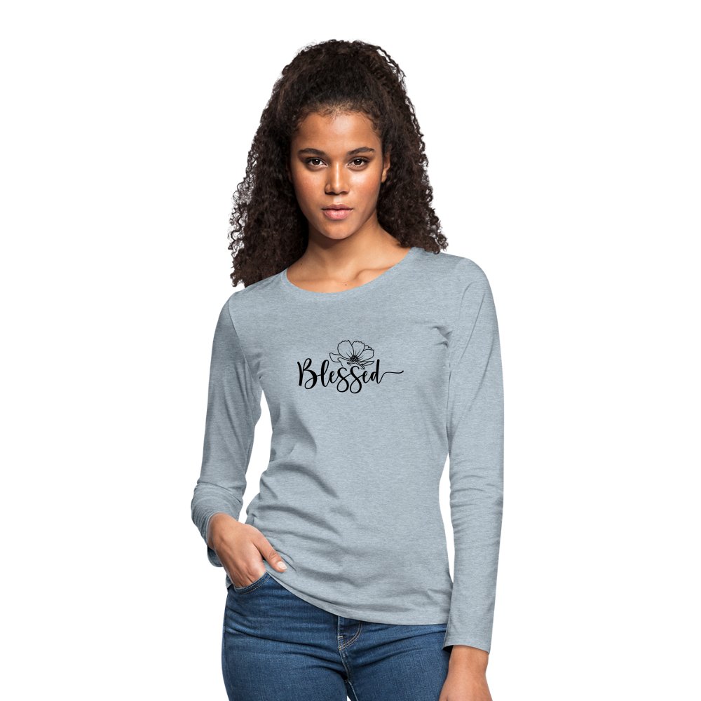 Blessed Women's Premium Long Sleeve T-Shirt - heather ice blue