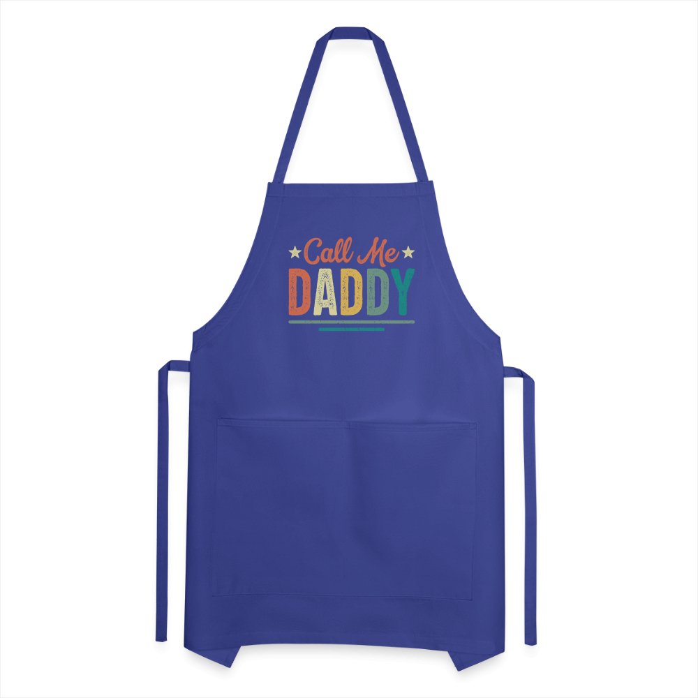 Call Me Daddy Apron - royal blue