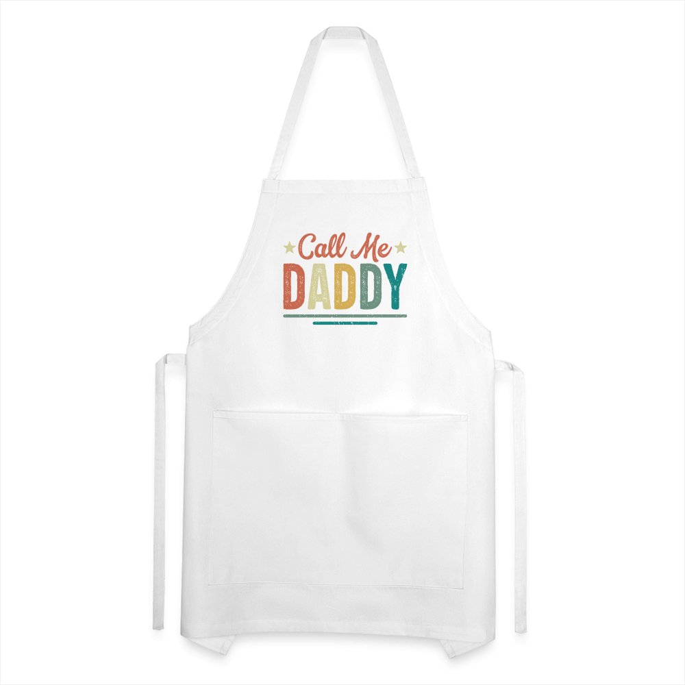 Call Me Daddy Apron - white