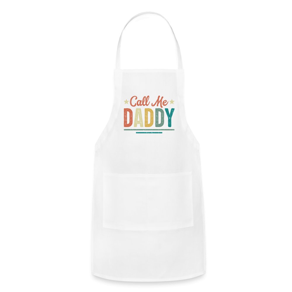 Call Me Daddy Apron - white