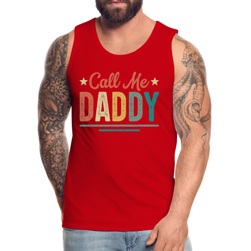 Call Me Daddy Premium Tank Top - red