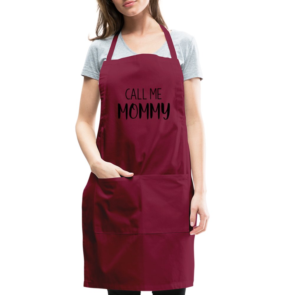 Call Me Mommy - Adjustable Apron - burgundy