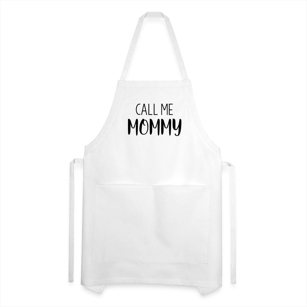 Call Me Mommy - Adjustable Apron - white