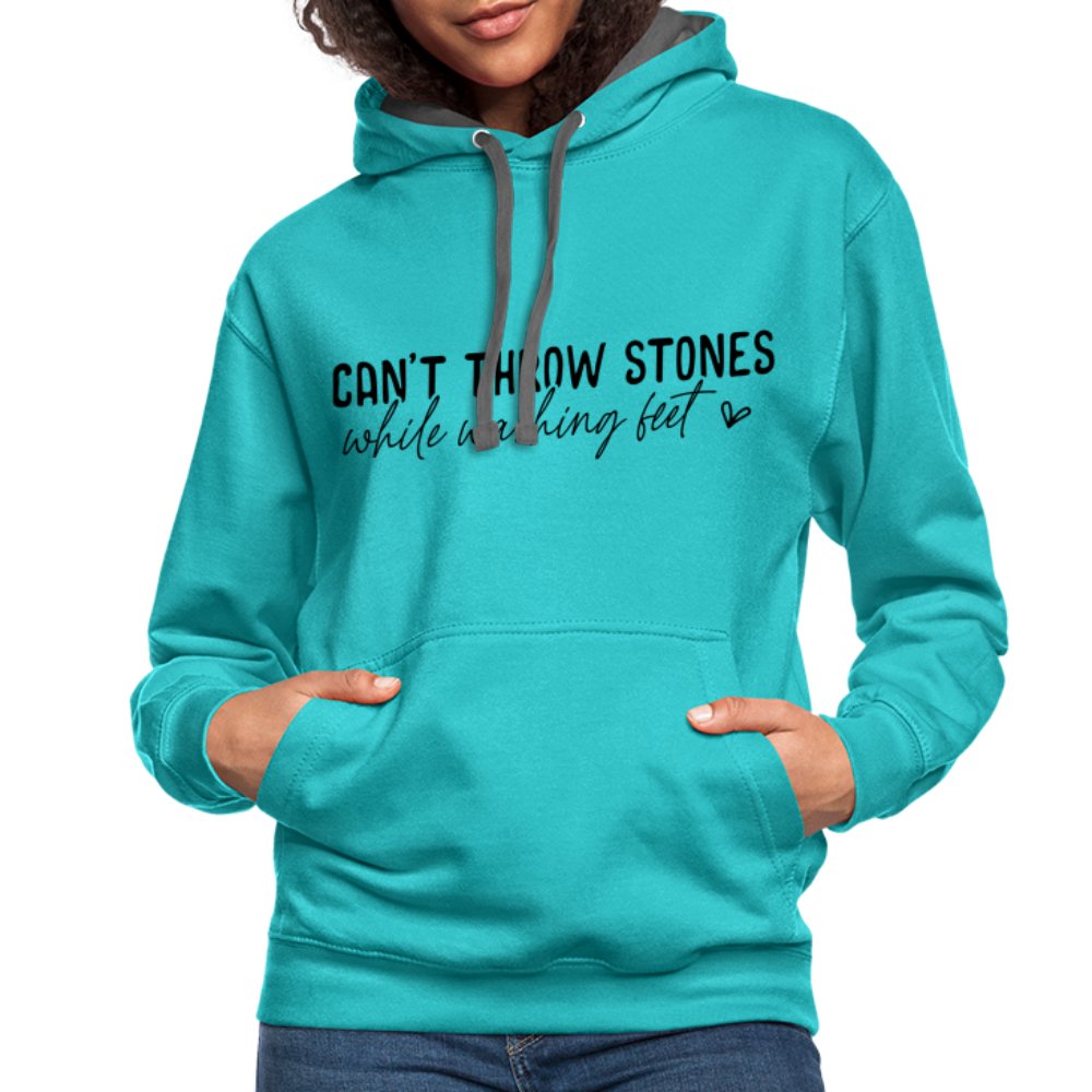 Can't Throw Stone While Washing Feet Hoodie - option1# - Unisex Contrast Hoodie | Fruit of the Loom SF76R