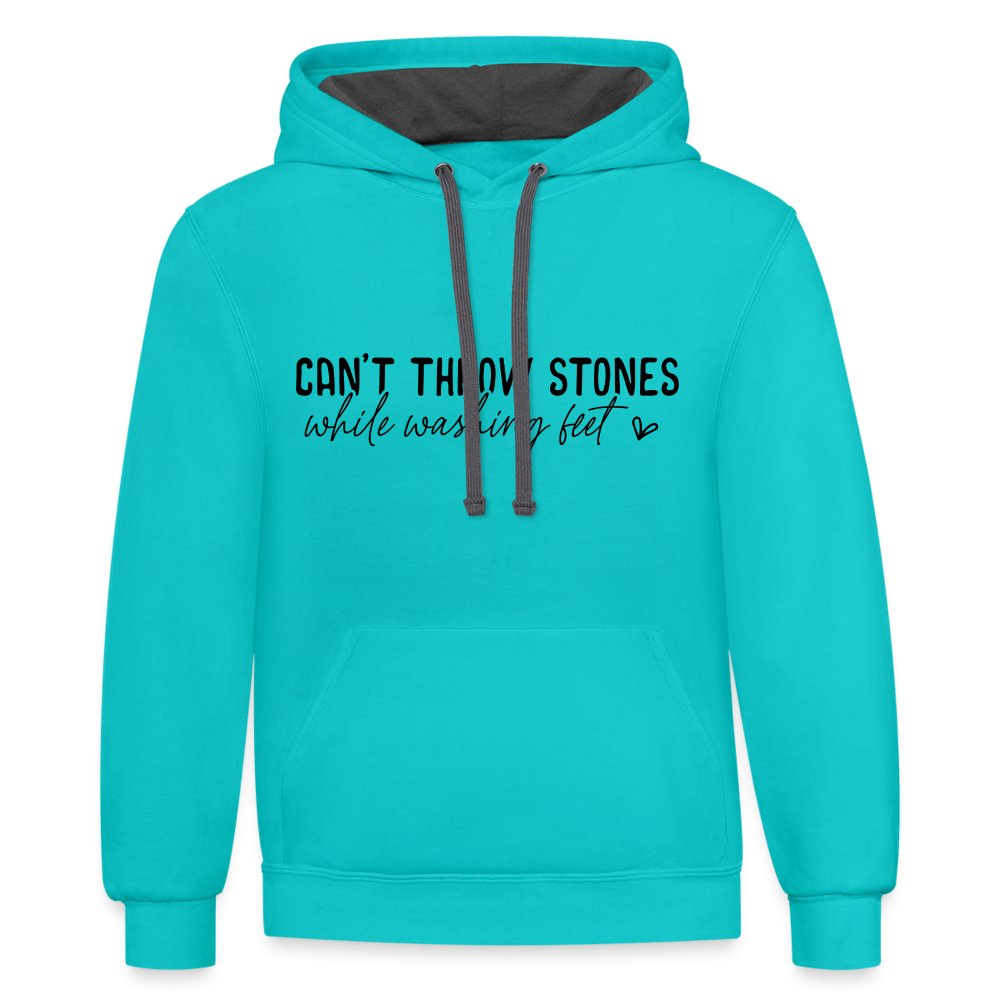 Can't Throw Stone While Washing Feet Hoodie - option1# - Unisex Contrast Hoodie | Fruit of the Loom SF76R