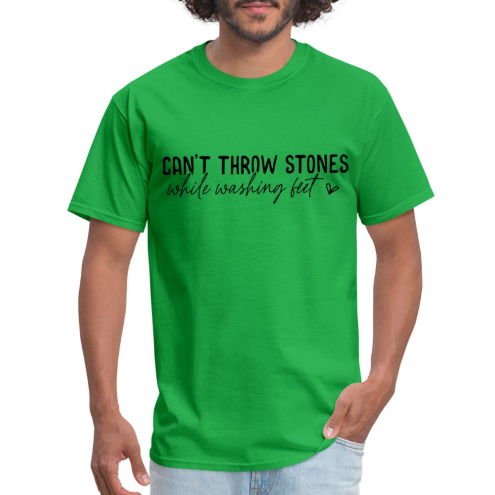 Can't Throw Stones While Washing Feet T-Shirt - bright green