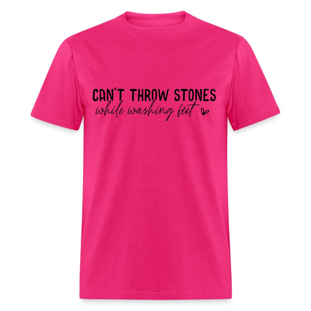 Can't Throw Stones While Washing Feet T-Shirt - fuchsia