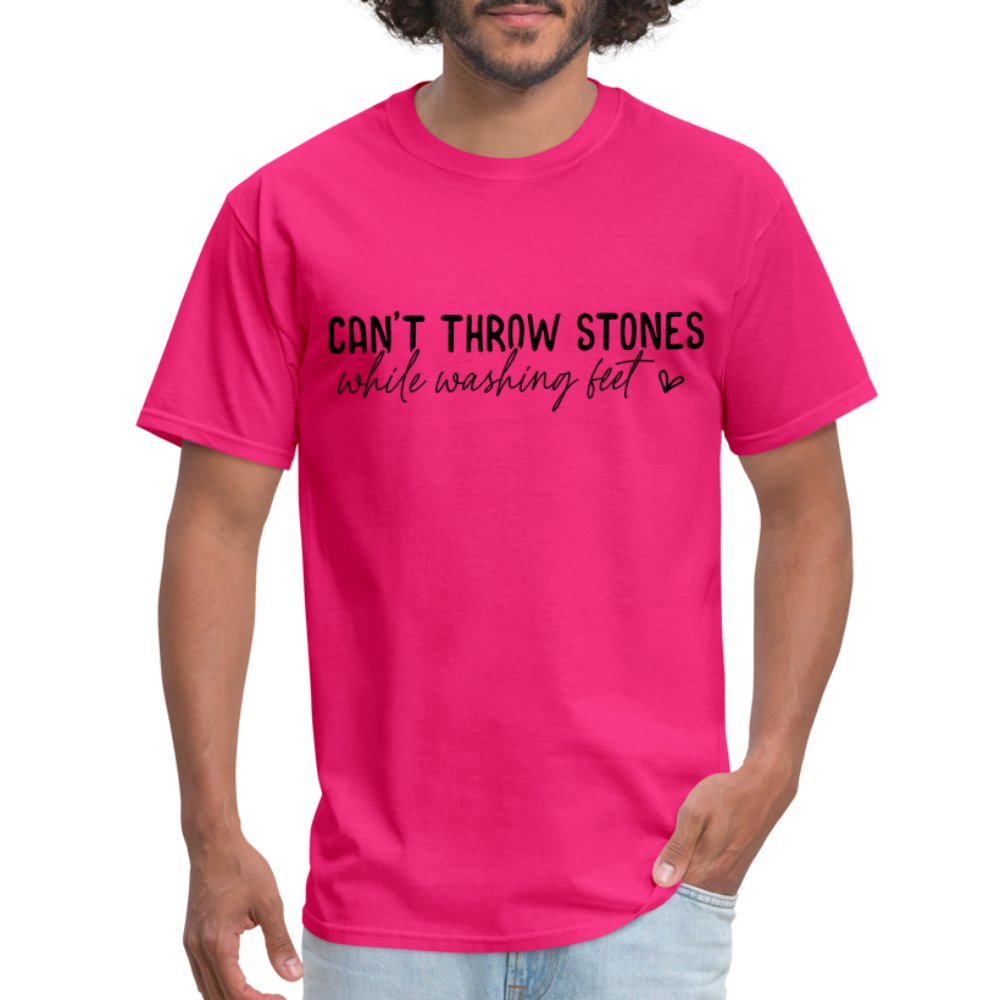 Can't Throw Stones While Washing Feet T-Shirt - fuchsia