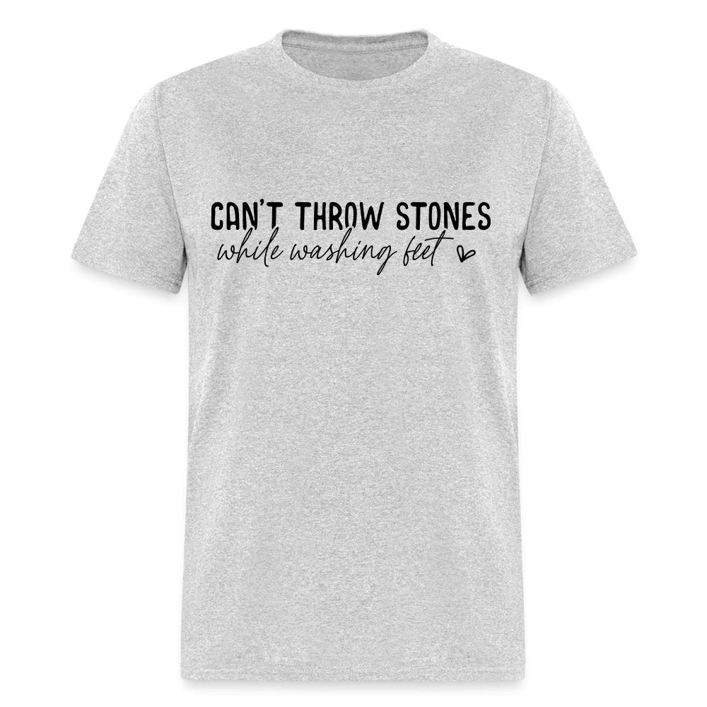 Can't Throw Stones While Washing Feet T-Shirt - heather gray