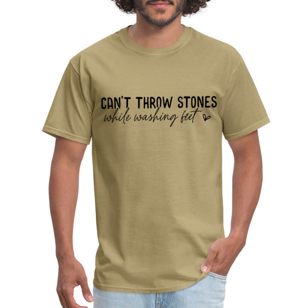 Can't Throw Stones While Washing Feet T-Shirt - khaki