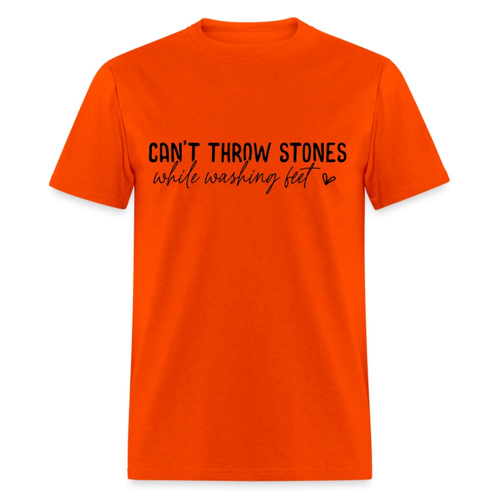 Can't Throw Stones While Washing Feet T-Shirt - orange