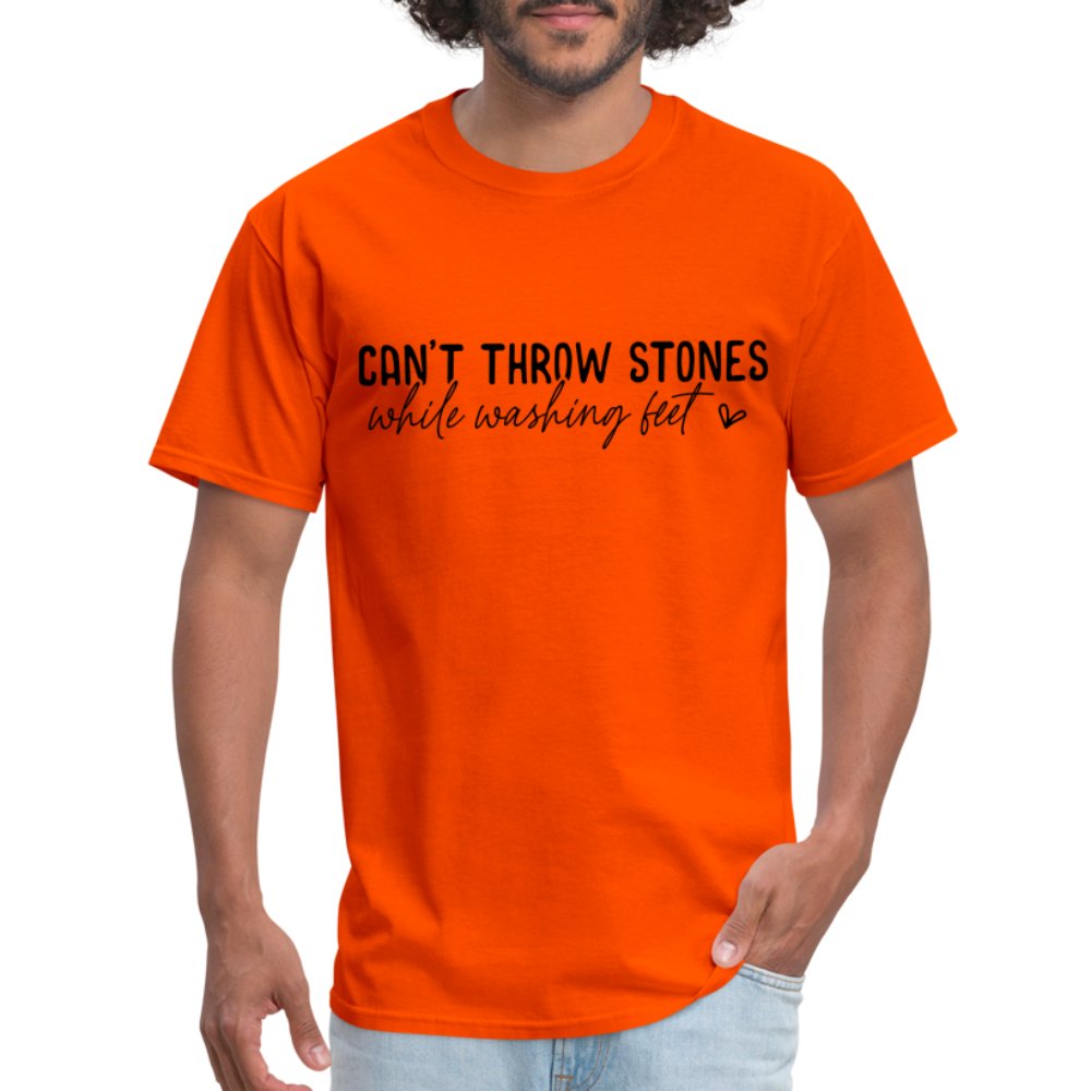 Can't Throw Stones While Washing Feet T-Shirt - orange