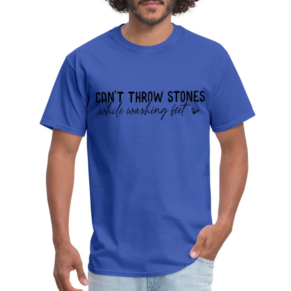 Can't Throw Stones While Washing Feet T-Shirt - royal blue